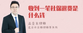 收到一笔社保退费是什么钱