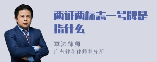 两证两标志一号牌是指什么