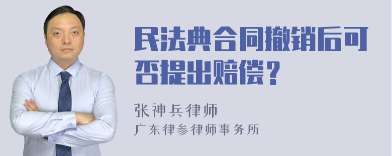 民法典合同撤销后可否提出赔偿？