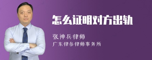 怎么证明对方出轨