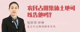 农民占用集体土地可以告他吗?