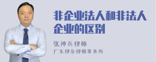 非企业法人和非法人企业的区别