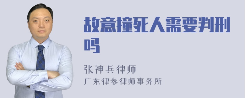 故意撞死人需要判刑吗