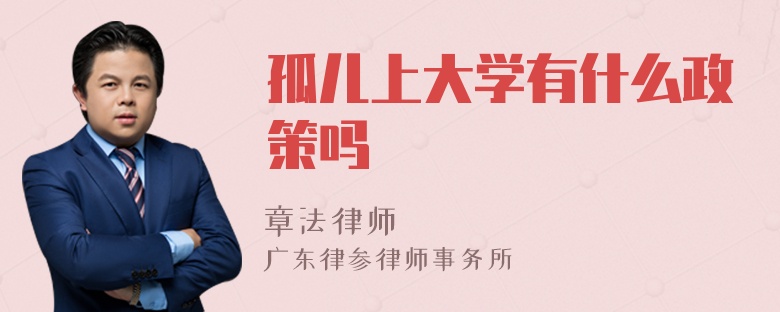 孤儿上大学有什么政策吗