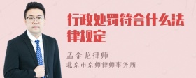 行政处罚符合什么法律规定