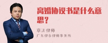 离婚协议书是什么意思？