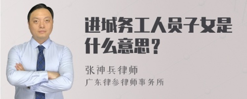 进城务工人员子女是什么意思？