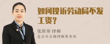 如何投诉劳动局不发工资？