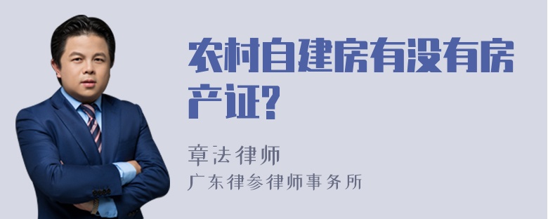 农村自建房有没有房产证?