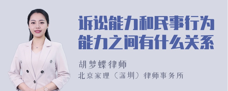 诉讼能力和民事行为能力之间有什么关系