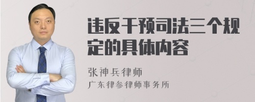 违反干预司法三个规定的具体内容