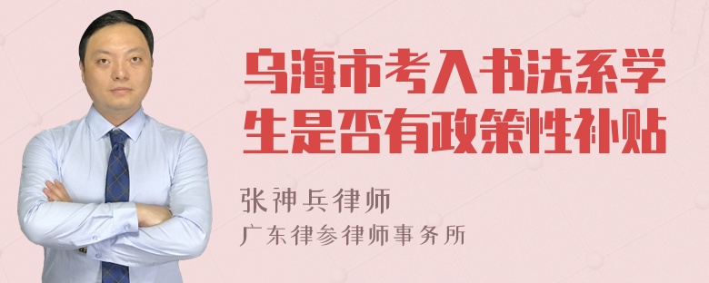 乌海市考入书法系学生是否有政策性补贴