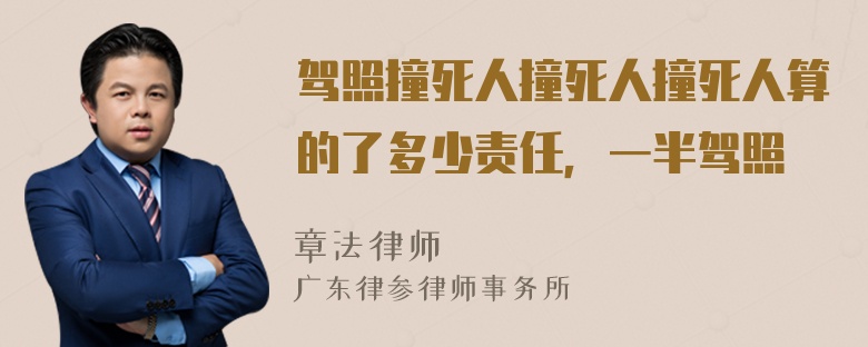 驾照撞死人撞死人撞死人算的了多少责任，一半驾照