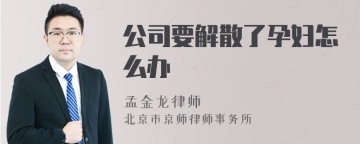 公司要解散了孕妇怎么办