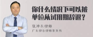 你什么情况下可以被单位从试用期辞退？