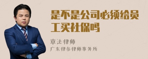 是不是公司必须给员工买社保吗