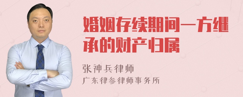 婚姻存续期间一方继承的财产归属