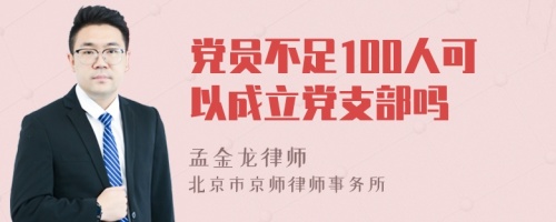 党员不足100人可以成立党支部吗