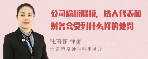 公司偷税漏税，法人代表和财务会受到什么样的处罚