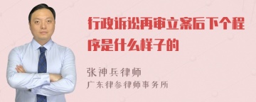 行政诉讼再审立案后下个程序是什么样子的