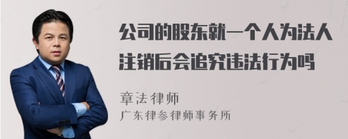 公司的股东就一个人为法人注销后会追究违法行为吗