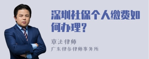 深圳社保个人缴费如何办理？