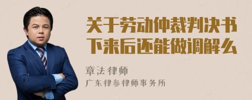 关于劳动仲裁判决书下来后还能做调解么