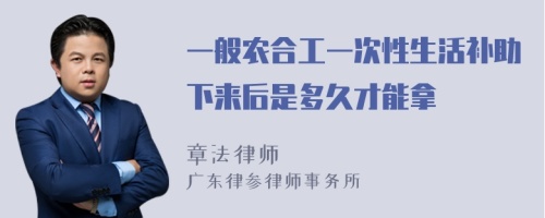 一般农合工一次性生活补助下来后是多久才能拿