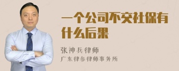 一个公司不交社保有什么后果