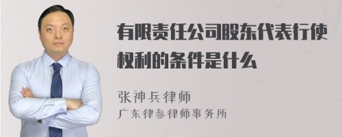 有限责任公司股东代表行使权利的条件是什么