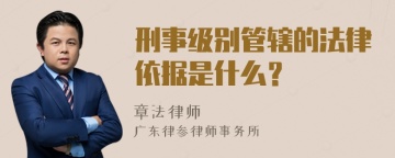 刑事级别管辖的法律依据是什么？