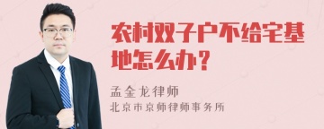 农村双子户不给宅基地怎么办？