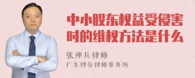 中小股东权益受侵害时的维权方法是什么