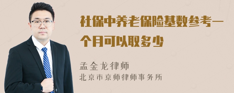 社保中养老保险基数参考一个月可以取多少