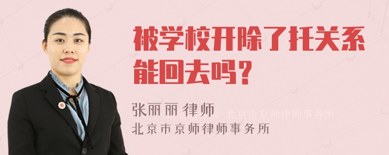 被学校开除了托关系能回去吗？