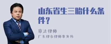 山东省生三胎什么条件？