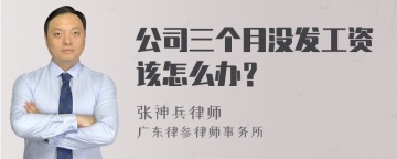 公司三个月没发工资该怎么办？