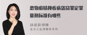 恋物癖精神疾病盗窃罪定罪量刑标准有哪些