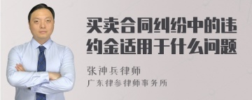 买卖合同纠纷中的违约金适用于什么问题