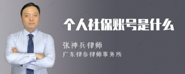 个人社保账号是什么