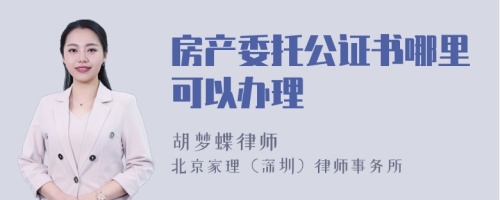 房产委托公证书哪里可以办理