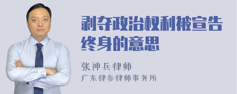 剥夺政治权利被宣告终身的意思