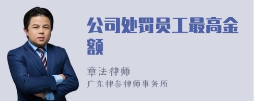 公司处罚员工最高金额