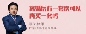 离婚后有一套房可以再买一套吗