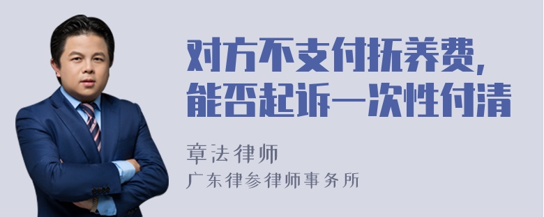 对方不支付抚养费,能否起诉一次性付清