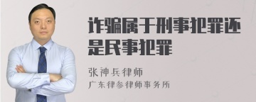 诈骗属于刑事犯罪还是民事犯罪