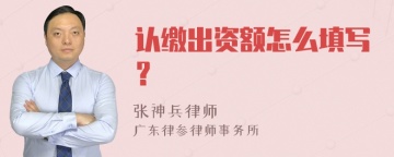认缴出资额怎么填写？