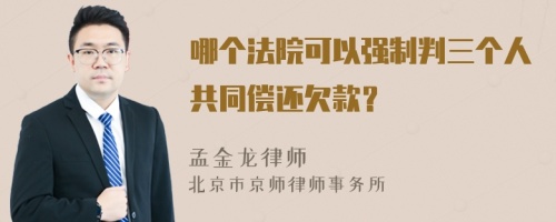 哪个法院可以强制判三个人共同偿还欠款？