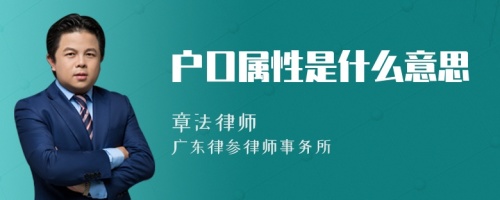 户口属性是什么意思