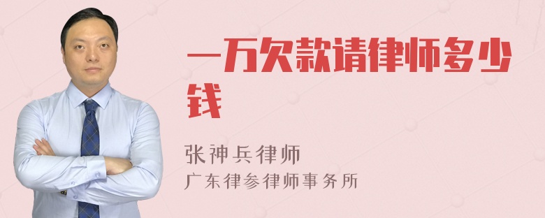 一万欠款请律师多少钱